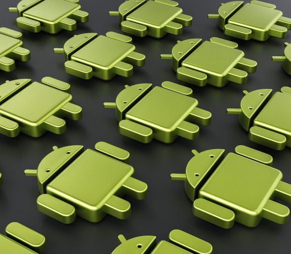 Dynamic Web Applications - a group of green androids sitting next to each other