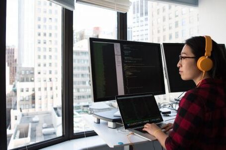 Coding - Woman Sitting While Operating Macbook Pro